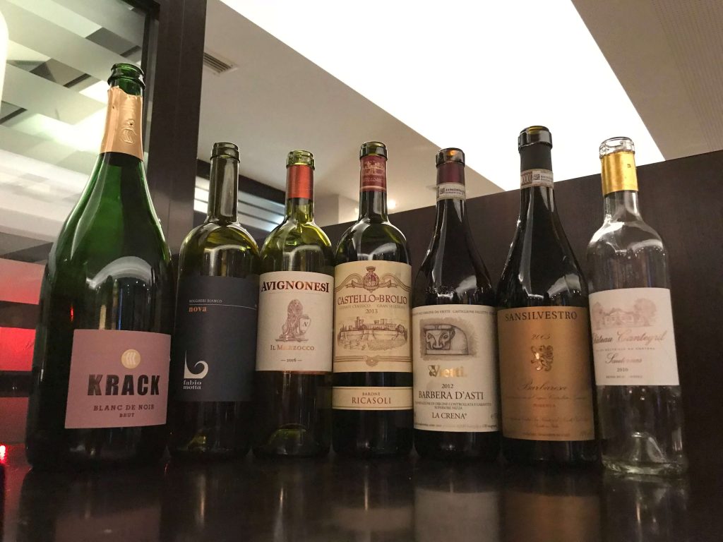 Events: BJR & Friends im Linguini Alle Weine des Abends BJR Friends im Linguini Düsseldorf Krack Blanc de Noir Avignonesi Chardonnay Ricasoli Chianti Classico Barbaresca Vietti