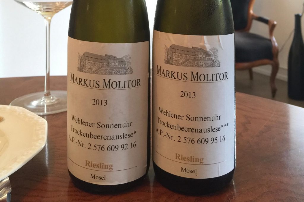 Markus Molitor – Besondere Momente in Wehlen Markus Molitor Trockenbeerenauslese 100 Parker Punkte Wehlener Sonnenuhr 2013 *** BJR Le Bouquet Björn Bittner Stephan Reinhardt Mosel