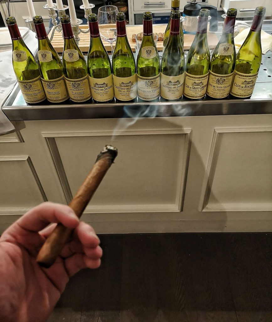 Gamay Beaujolais Schorn Düsseldorf Tasting Weinverkostung Weinprobe Louis Jadot Cru Brouilly Morgon Fleurie Moulin a Vent Zigarre Final