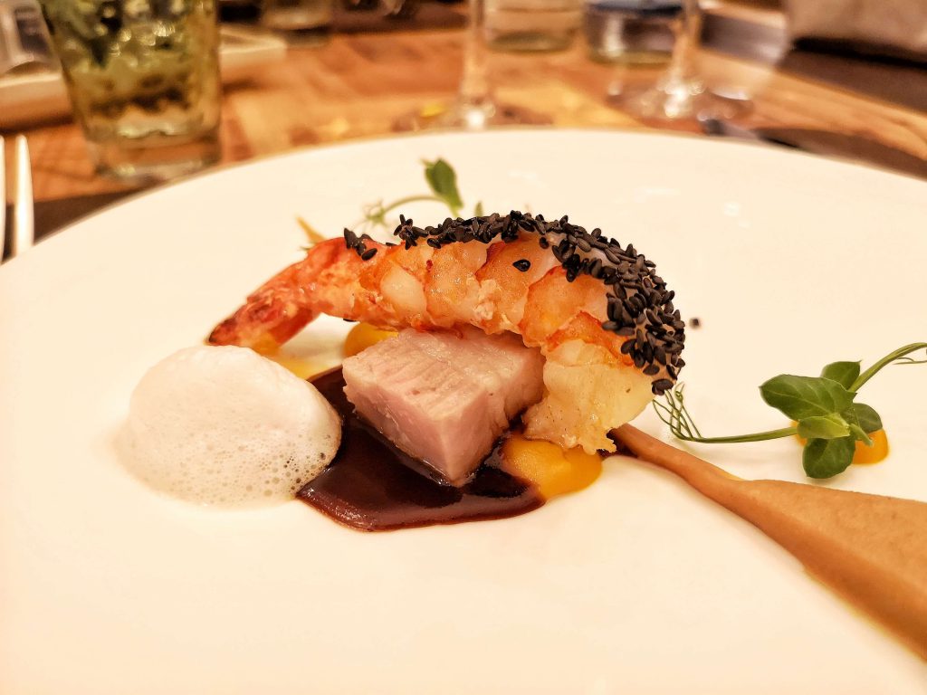 Big Bottle Steigenberger Grandhotel Petersberg Somm vs Blogger Gamba Scampi Schweinebauch Dinner