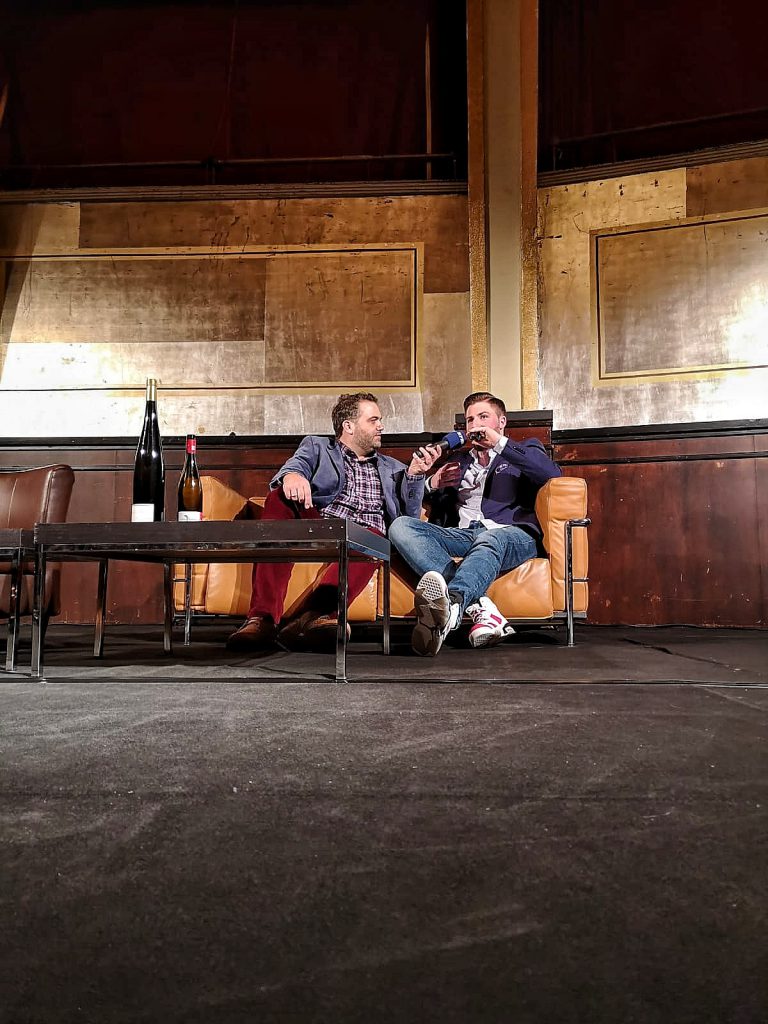 ProWein Degustationsmenü 2019 BJR Le Bouquet Mr Düsseldorf Stockheim Catering Rheinterrasse Rheingoldsaal RPR1 Andreas Kunze Radio Interview Mikrofon