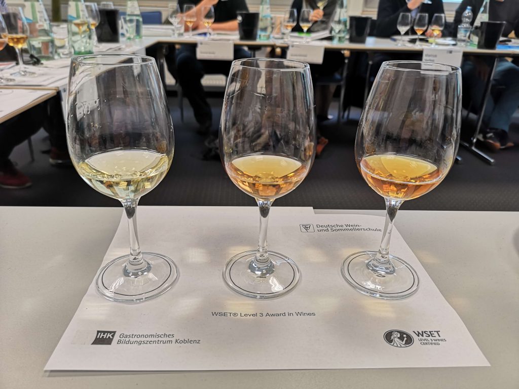 WSET Level 3 Koblenz London Wine Spirits Education Trust Tasting Weinprobe Süßwein Gespritete Weine