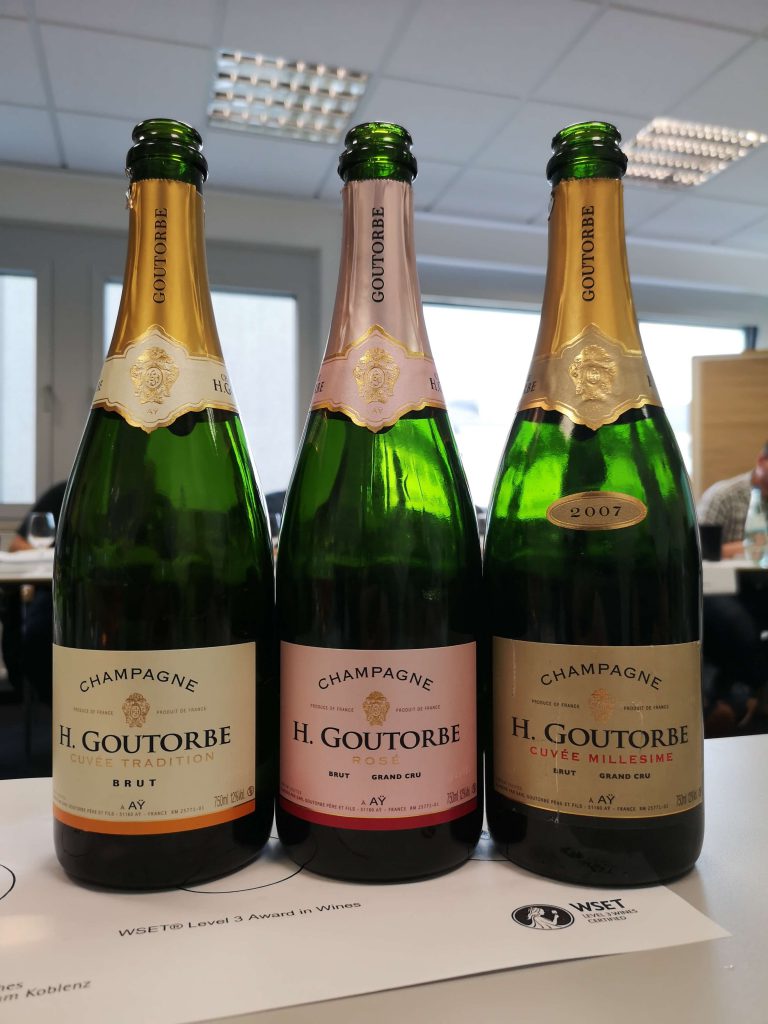 WSET Level 3 Koblenz London Wine Spirits Education Trust Champagner Champagne Goutorbe VIntage Rosé Brut