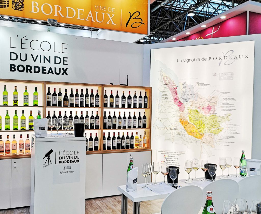 Lecole du Vin Bordeaux ProWein 2019 Wein Wine Fair Messe Björn Bittner BJR Le Bouquet Masterclass Seminar Workshop Booth Hall