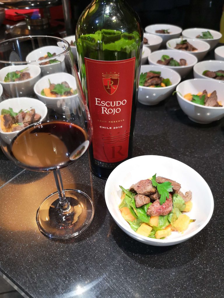 Escudo Rojo Chile Bordeaux Baron Philippe de Rotschild Pairing Wine Food