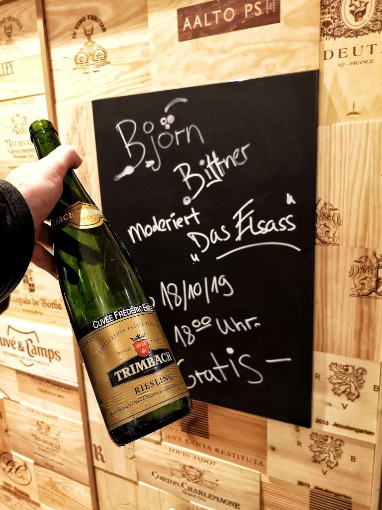Elsass Roadshow Frankfurt Köln Moderation Trimbach Cuvee Frederic Emille Riesling Björn Bittner Rewe Rahmati