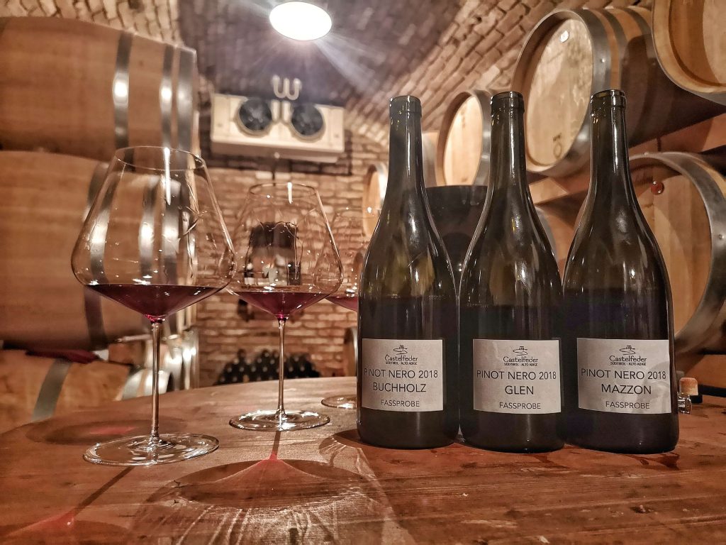 Castelfeder Pinot Nero Buchholz Glen Mazzon Fassprobe Zalto Weinkeller Cellar