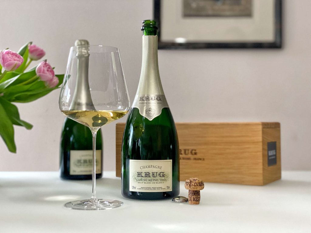 Krug Clos du Mesnil 2002 – Ein Endgegner Maison Krug Clos du Mesnil Kapsel Portrait 2002 Vintage Zalto Korken Cork Blanc de Blancs