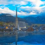 die Hochkönigin mountain resort Lifestyle Hotel Berg Schnee Infinity Pool